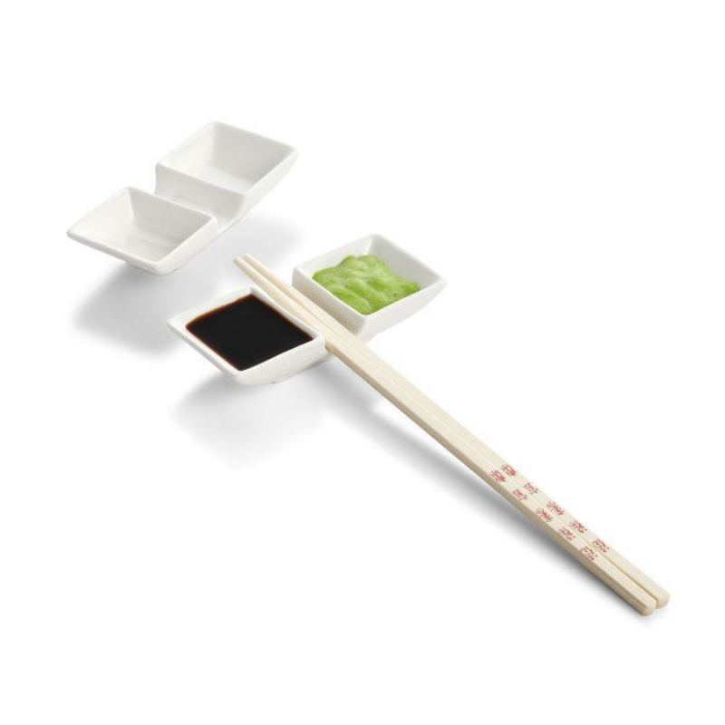Helen's Asian Kitchen Chopstick Rest Sauce Dishes (Set of 2)