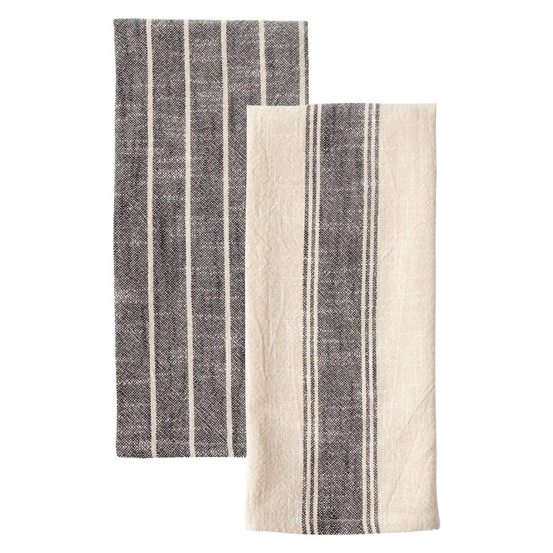 KAF Firenze Dishtowels (Set of 2): Black