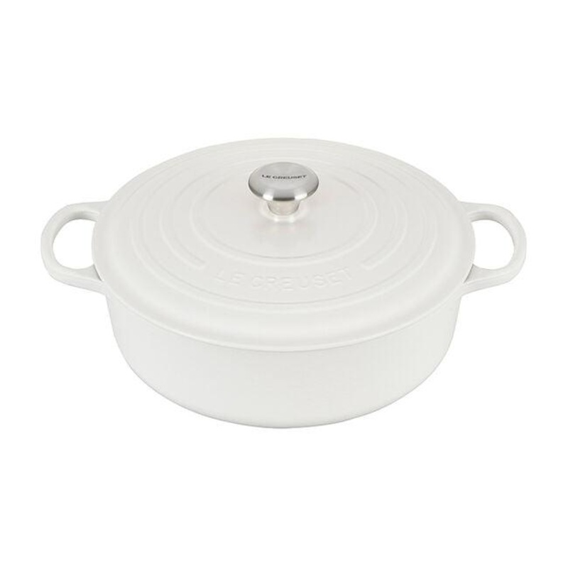 Le Creuset Round Wide Dutch Oven:  6.75 QT, White