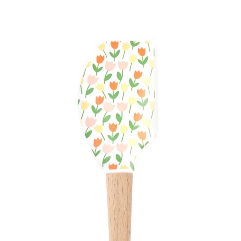 Tovolo Wood Handled Spatula: Tulip Garden