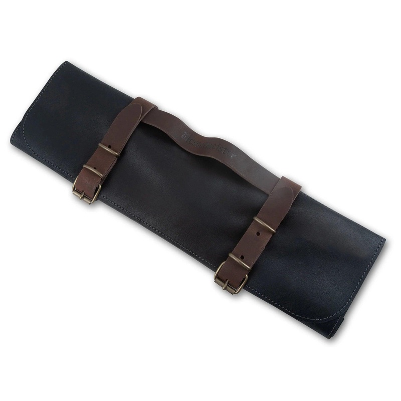 Messermeister Leather Knife Roll:  7 Pocket, Black