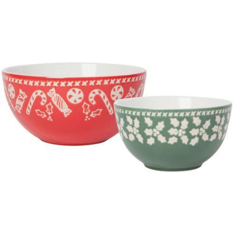 NOW Designs Candy Bowls (Set of 2): Holly Jolly