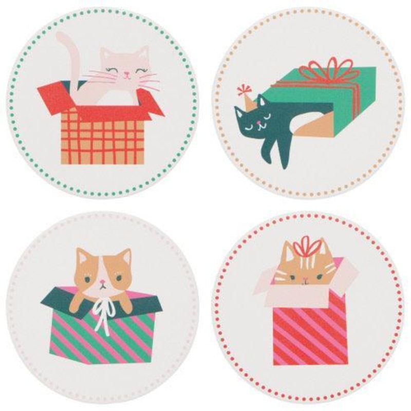 NOW Designs Coaster Set: Let It Meow