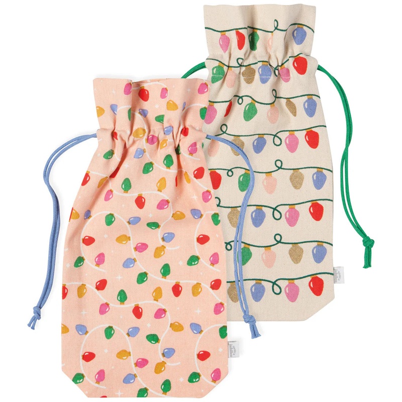 NOW Designs Wine Bags (Set of 2): Holiday Glow