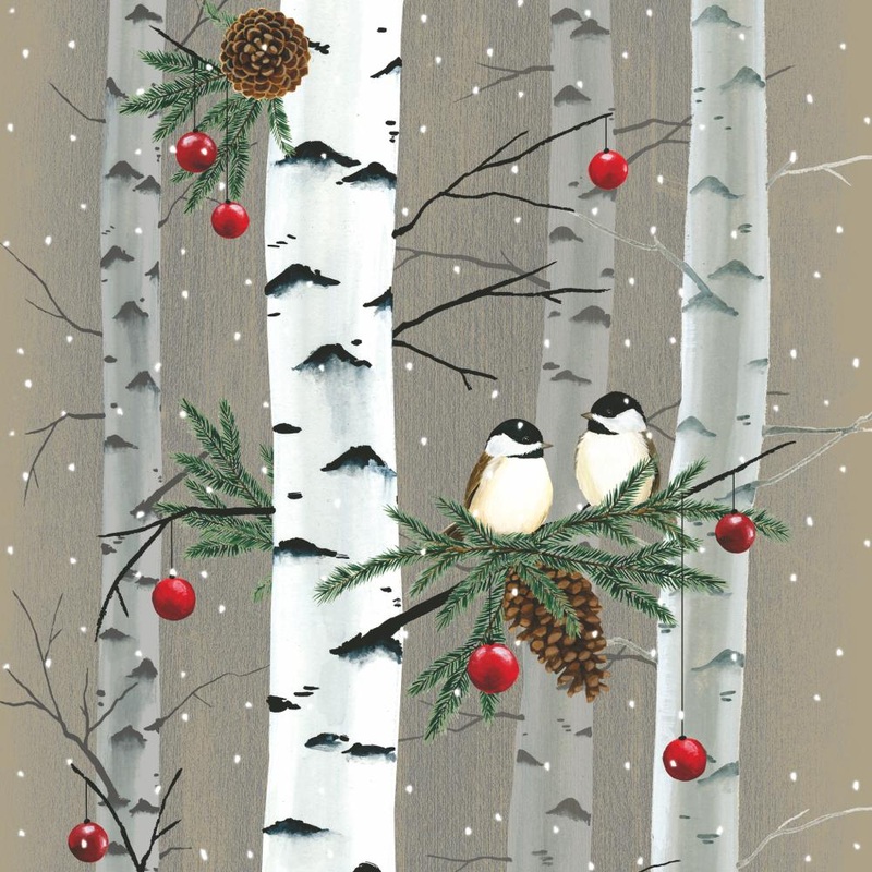 Paperproduct Designs Lunch Napkins: Birch & Birds