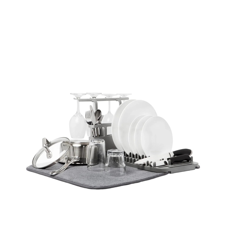 Umbra Udry Dish Rack & Utensil Caddy with Drying Mat