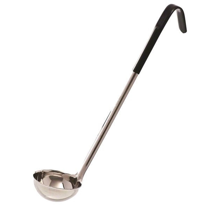 Browne 9944BLK 4-Ounce Stainless Steel Ladle with Black Handle