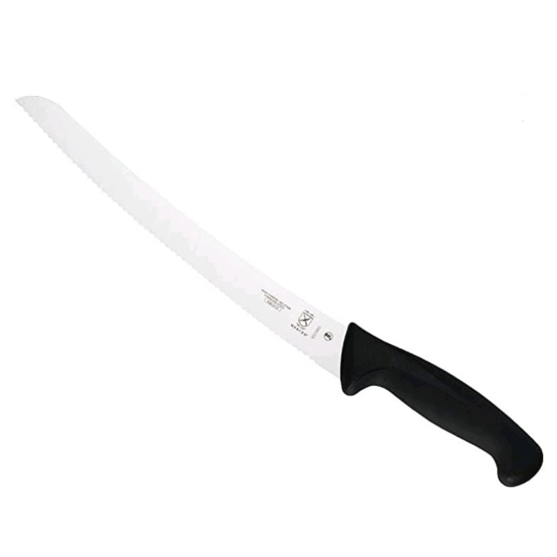 Mercer Culinary Millennia Curved Wavy Edge Bread Knife, 10-Inch, Black
