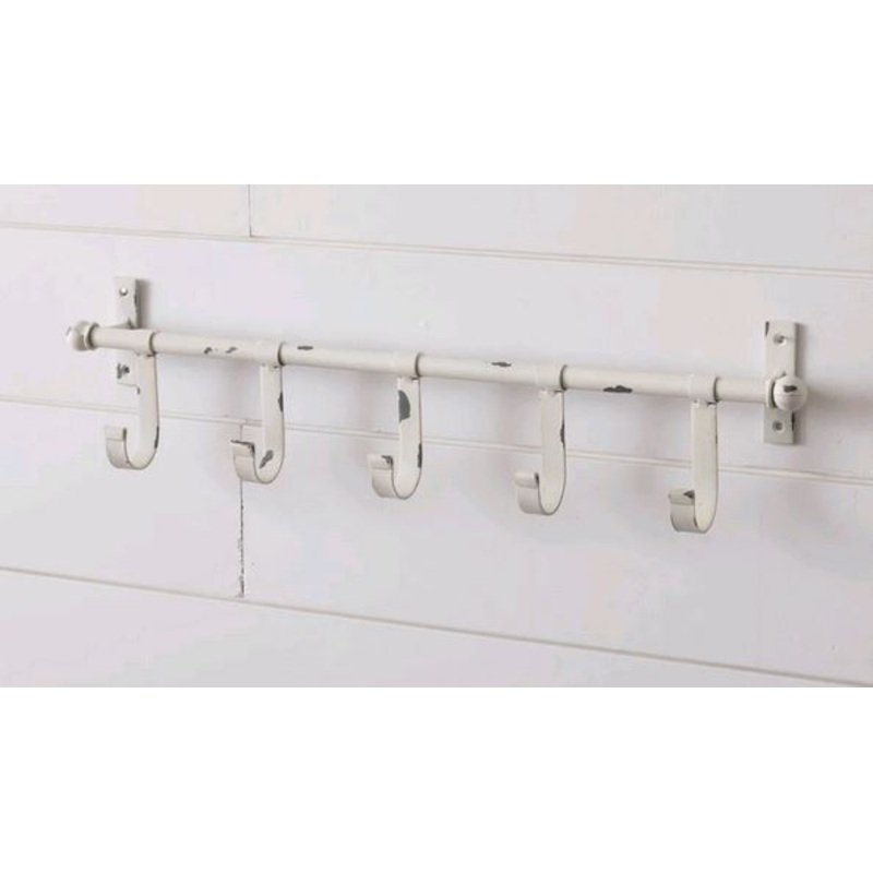 White Distressed Hooks - 5 Hooks