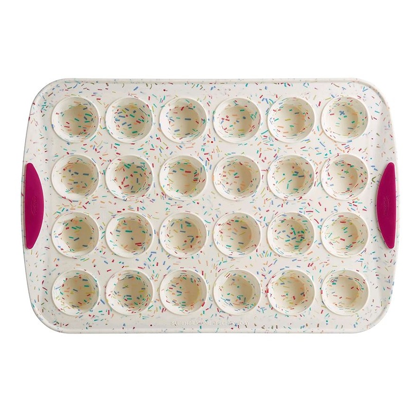 Trudeau Confetti 24 Count Mini Muffin Pan Silicone Bakeware