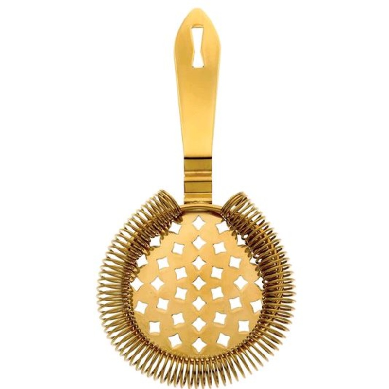 Barfly M37037GD Classic Hawthorne Spring Bar Strainer, Gold Plated