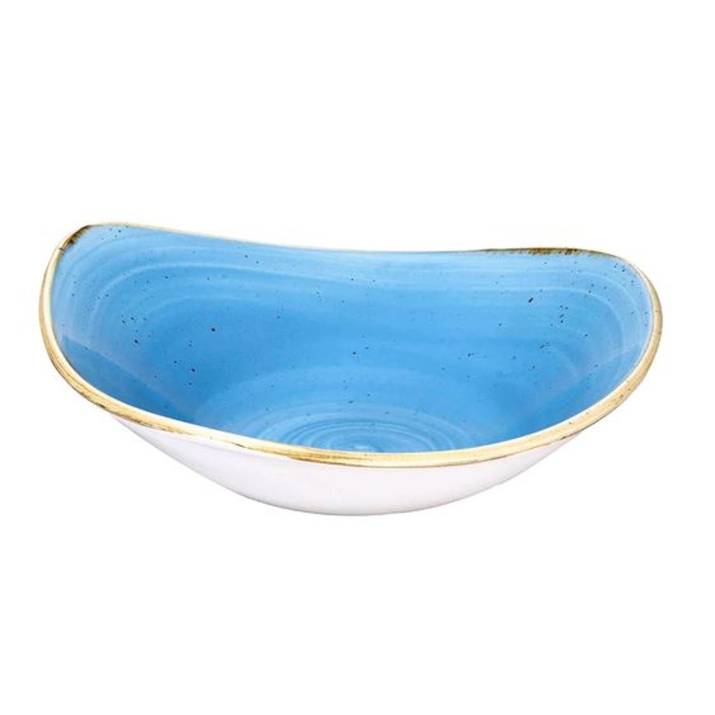 Churchill 21 oz Ceramic Cornflower Blue Triangular Stonecast Bowl -  SCFSTRB91
