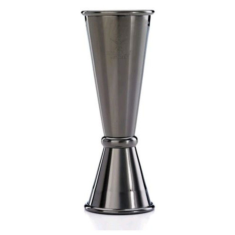 Mercer 1 oz and 2 oz Gun Metal Black Japanese Style Jigger With Internal Marking Lines M37005BK