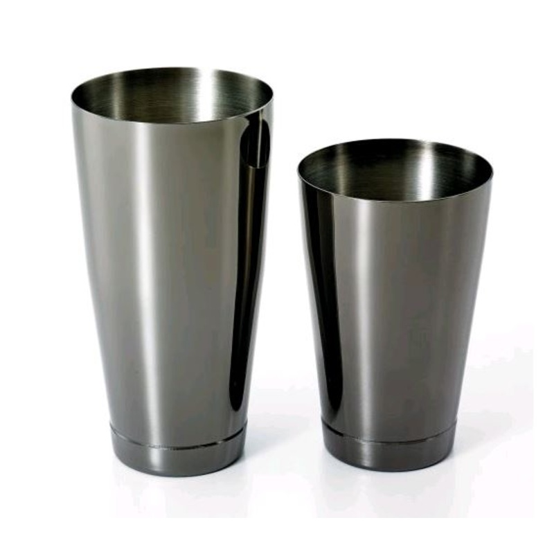 Mercer Culinary Barfly 28 oz And 18 oz 2-Piece Gun Metal Black Bar Shaker/Tin Set M37009BK