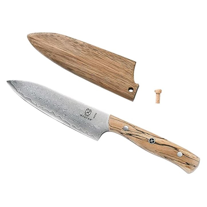 Mercer Culinary M37153 Premium Super Steel, 5-Inch Bar Knife, Olive Wood Handle/Saya Cover