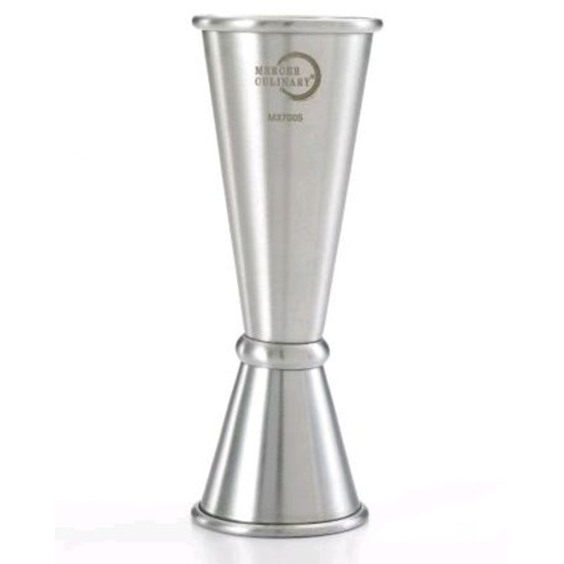 Mercer M37005 1 oz and 2 oz Stainless Steel Japanese Style Jigger With Internal Marking Lines