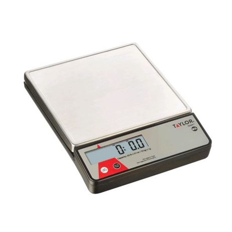 Taylor TE22FT Digital 22 Lb. Portion Control Scale, SS Platform, Tare, Dual Powered