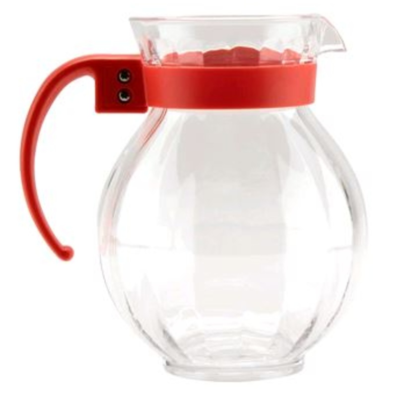 GET P-4091-PC-RO 90 oz Plastic Pitcher w/ Orange Handle, Clear*
