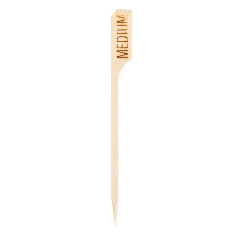 Tablecraft MEDIUM "Medium" 3 1/2" Bamboo Meat Marker*
