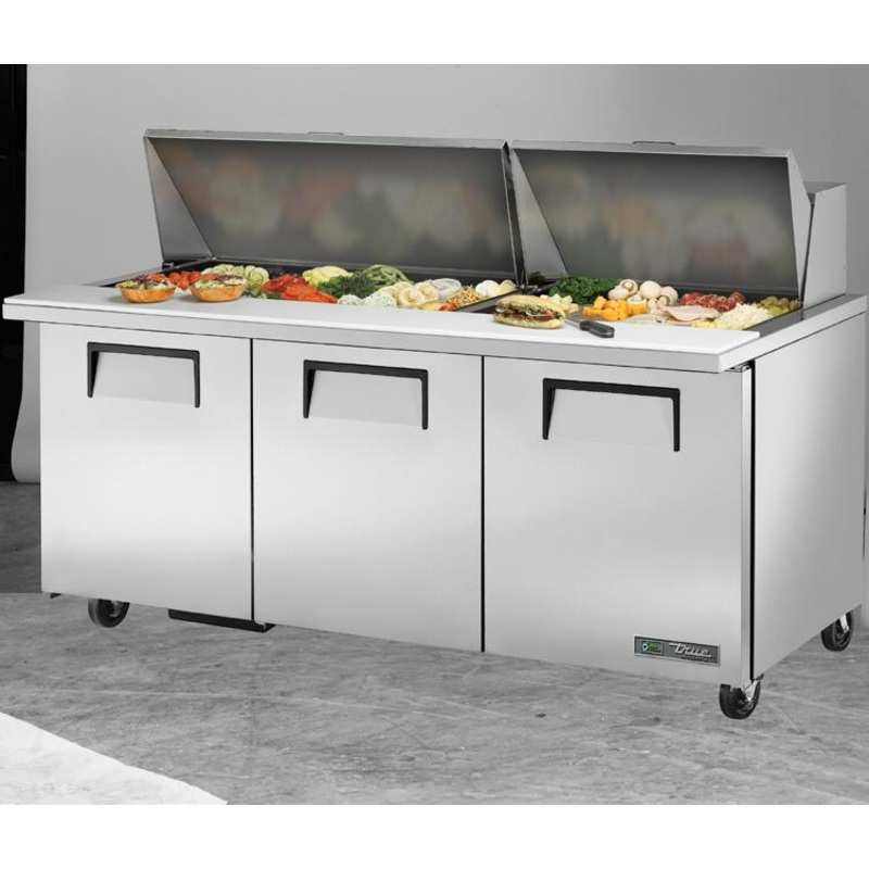 True - Mega-Top Solid Door Sandwich/Salad Prep Unit TSSU-72-30M-B-ST-HC*