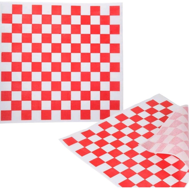 2000pcs Red Checkered Food Liner 12" x 12" 60957061