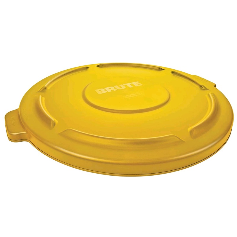Rubbermaid Commercial Brute Round Plastic Lid, Yellow FG264560YEL*