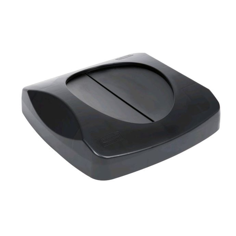 Rubbermaid FG268988BLA Untouchable Black Square Trash Can Drop Shot Lid*