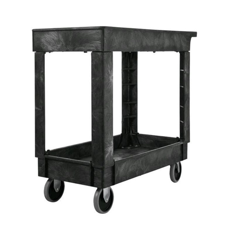 Rubbermaid Small Lipped Two Shelf Utility Cart FG9T6600BLA*