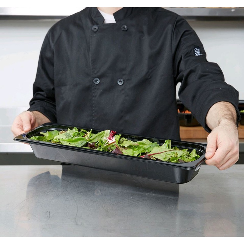 Cambro Camwear 1/2 Size Long Black Polycarbonate Food Pan 22LPCW110*