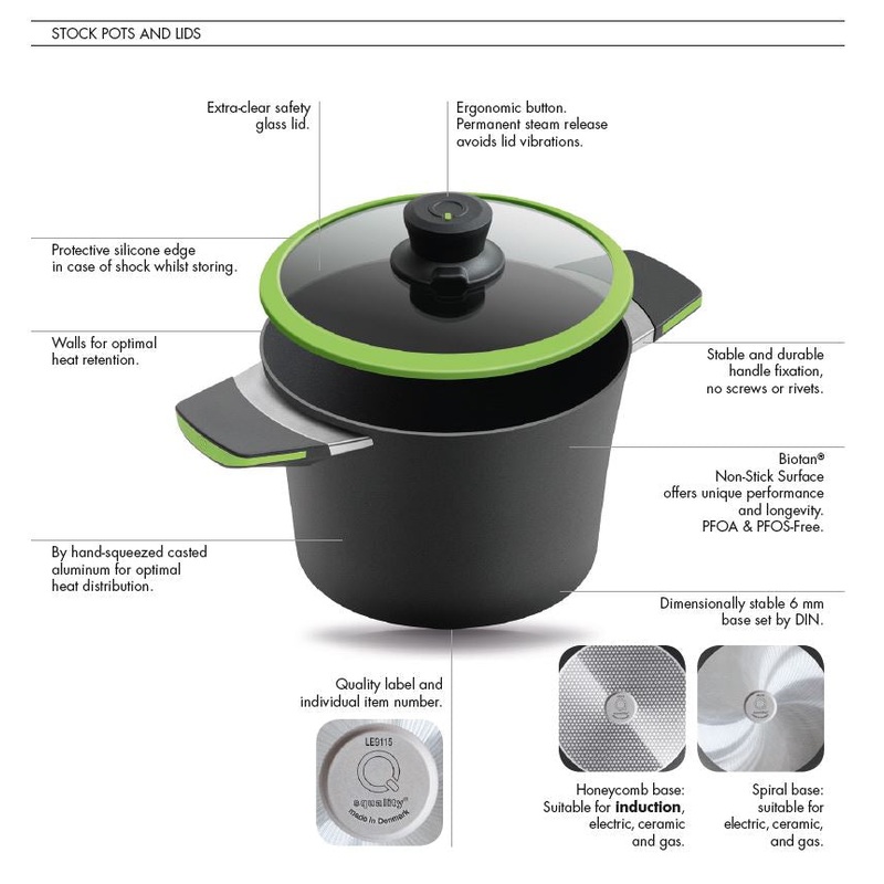 Squailty Induction Stock Pot 20cm (8") Grey Handle 37250G
