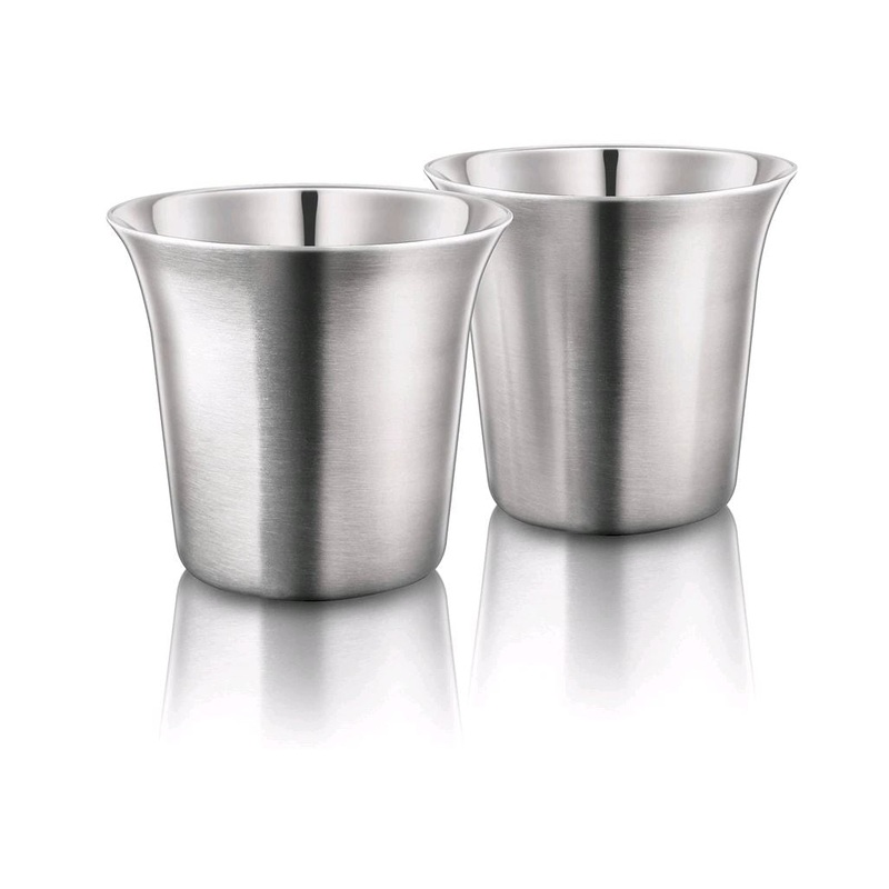 Final Touch 2.5 oz (74ml) Double-Wall Stainless Steel Espresso Cups CAT8012