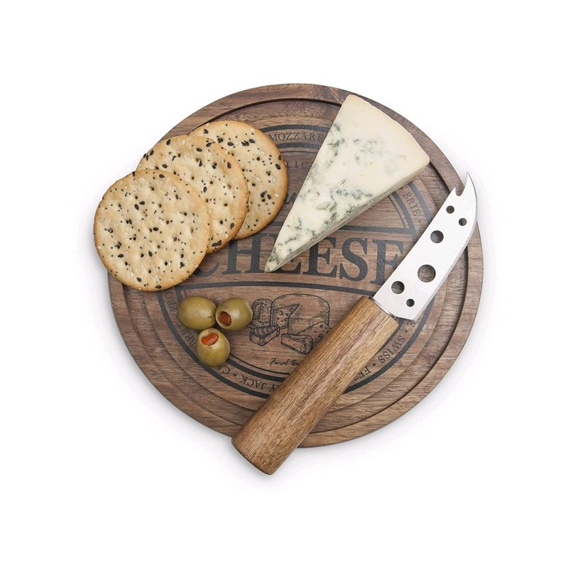 Final Touch 2pc Cheese Board & Knife Set Book Style Packaging CE40102