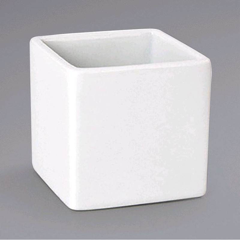 Front of the House Canvas 3 oz. White Square Porcelain Ramekin ASC015WHP23*
