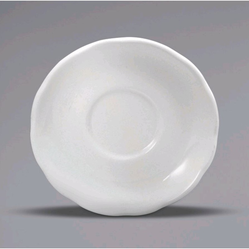 Oneida Buffalo Caprice 5 5/8" White Scalloped Edge China Saucer F1560000500*