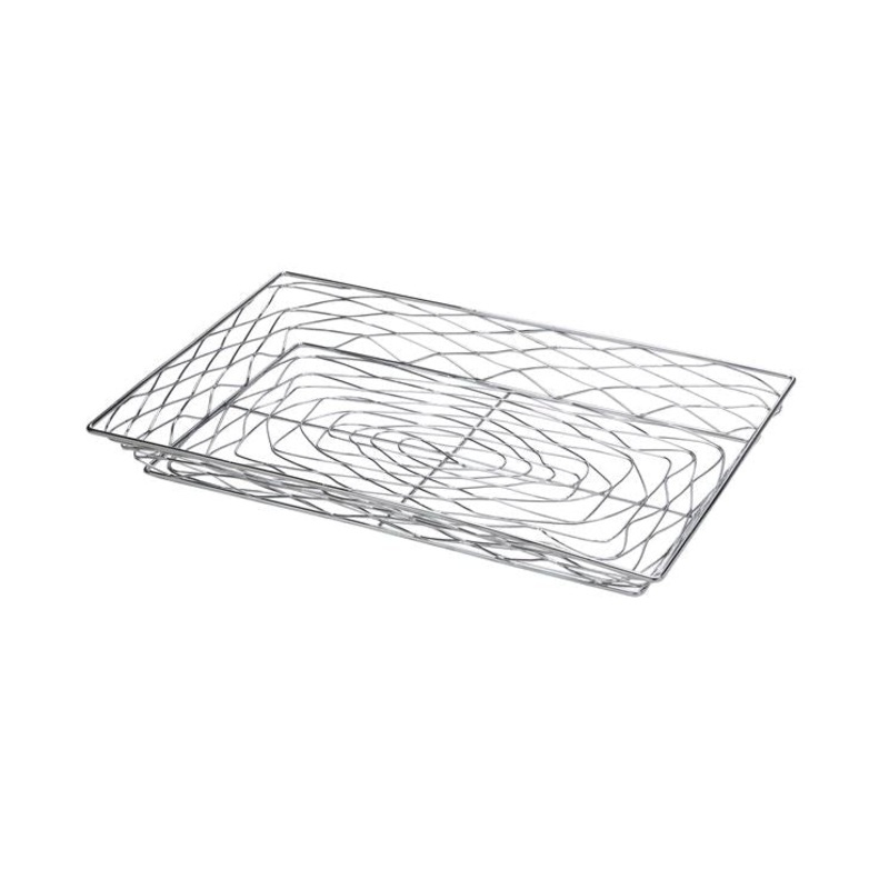 American Metalcraft BNBC20132 20 1/2" x 12 5/8" Chrome Wire Birdnest Bagel / Pastry Basket*
