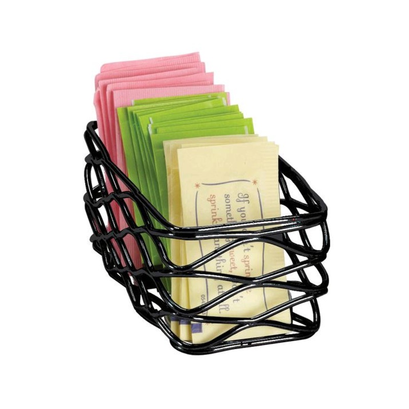 American Metalcraft BNSB3 Black Birdnest Sugar Packet Basket - 5" x 2" x 2"*