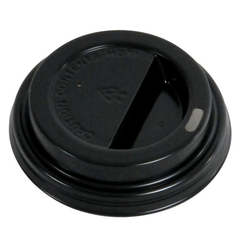 Disposable Black Dome Lids for 10oz Villa Hot Paper Cups GL1012L