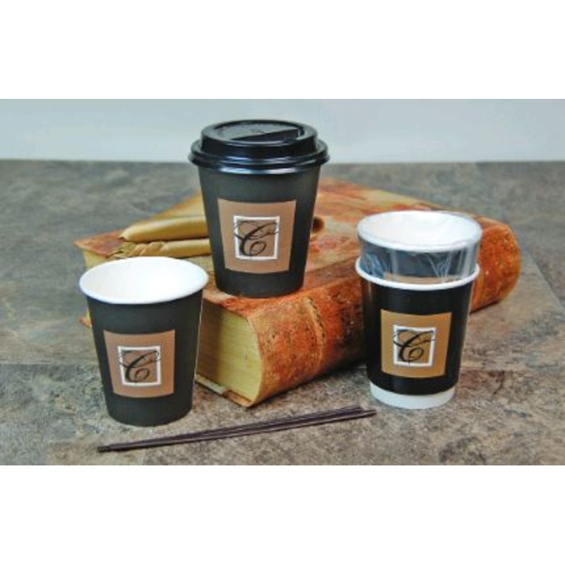 Disposable Individually Wrapped Villa Hot Paper 10oz Cups GL10WHC