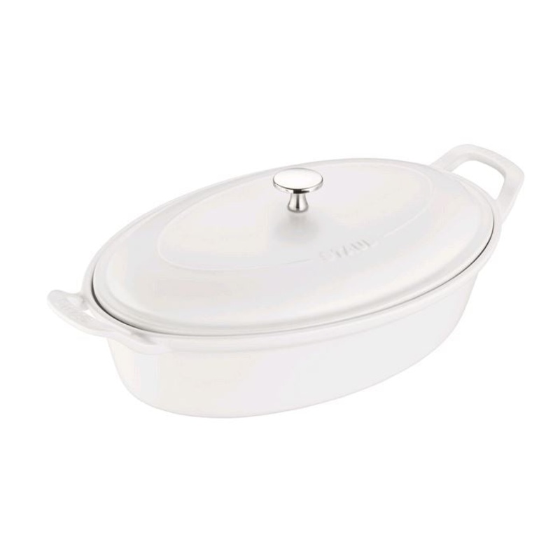 Staub 14" Ceramic 3qt Matte White Baking Dish 40508-066*