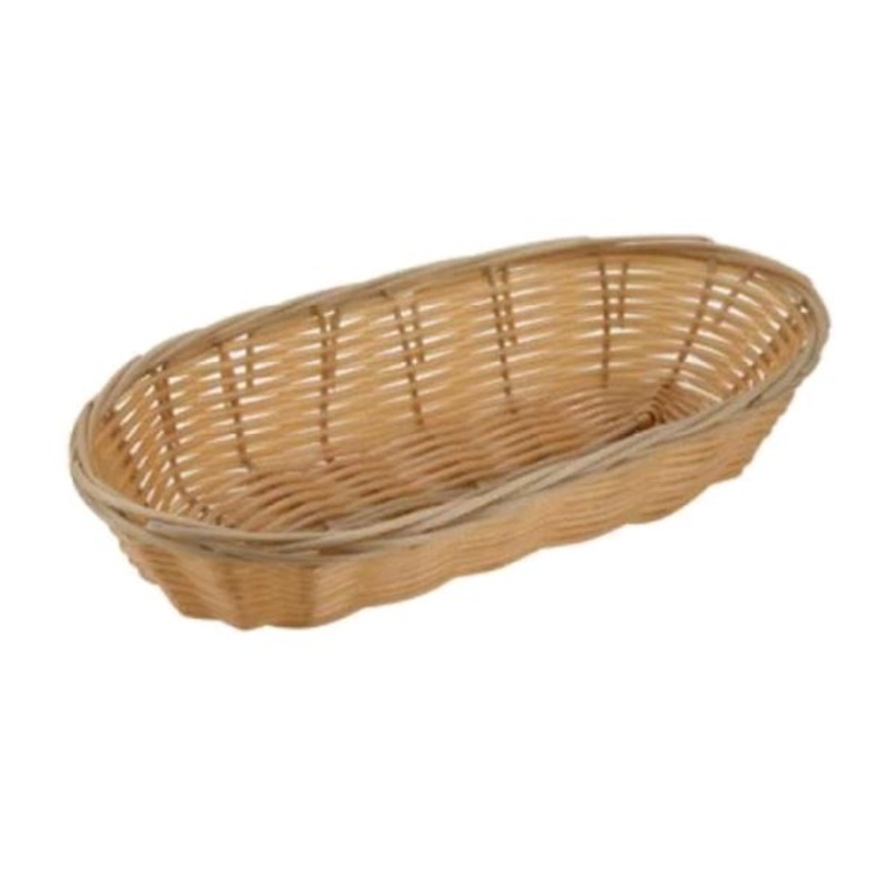 Winco Woven Long Oval Poly Basket 4.25" x 9" PWBN-9B*