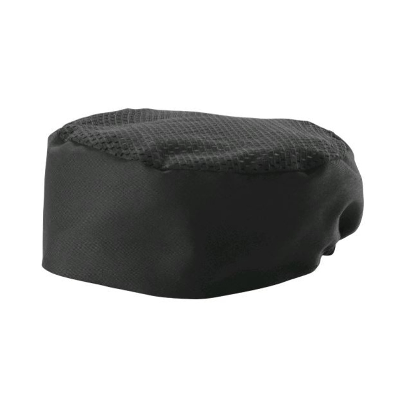 Winco XL Black Mesh Pillbox Chefs Hat CHPB-3BX