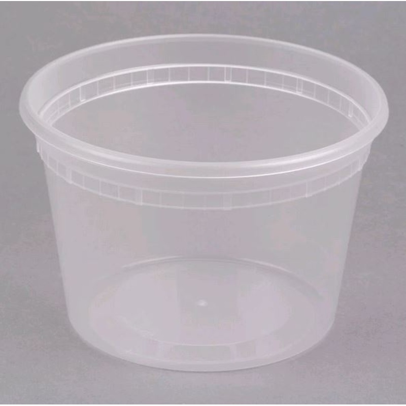 DE116H Microwavable Translucent Plastic 16oz Takeout Container - 500/Case