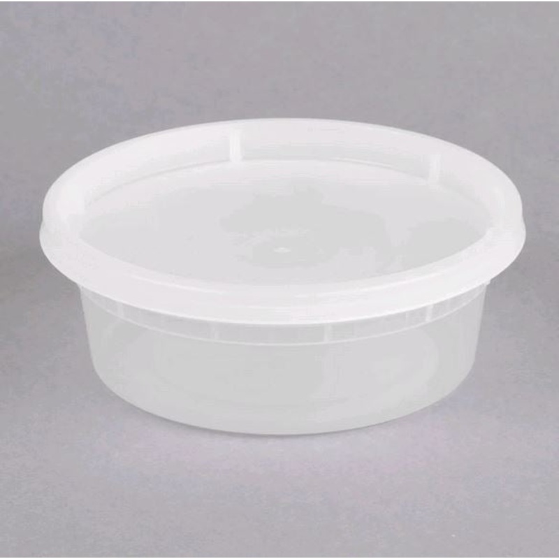 Microwavable Translucent Plastic Takeout Container and Lid Combo Pack DE108H - 240/Case