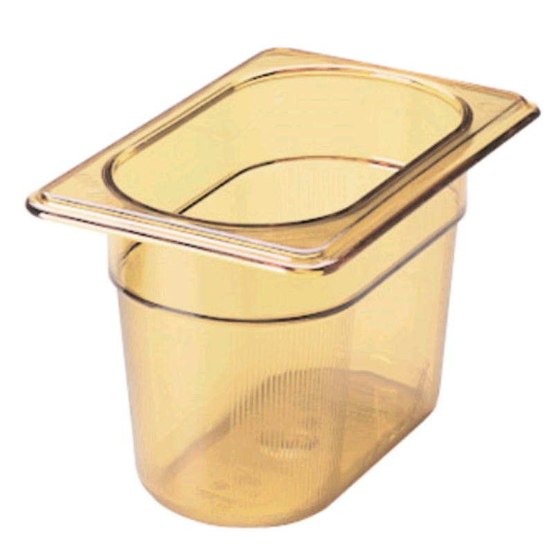 Rubbermaid 1/9 Size 4" Deep Amber Food Pan FG201P00AMBR*