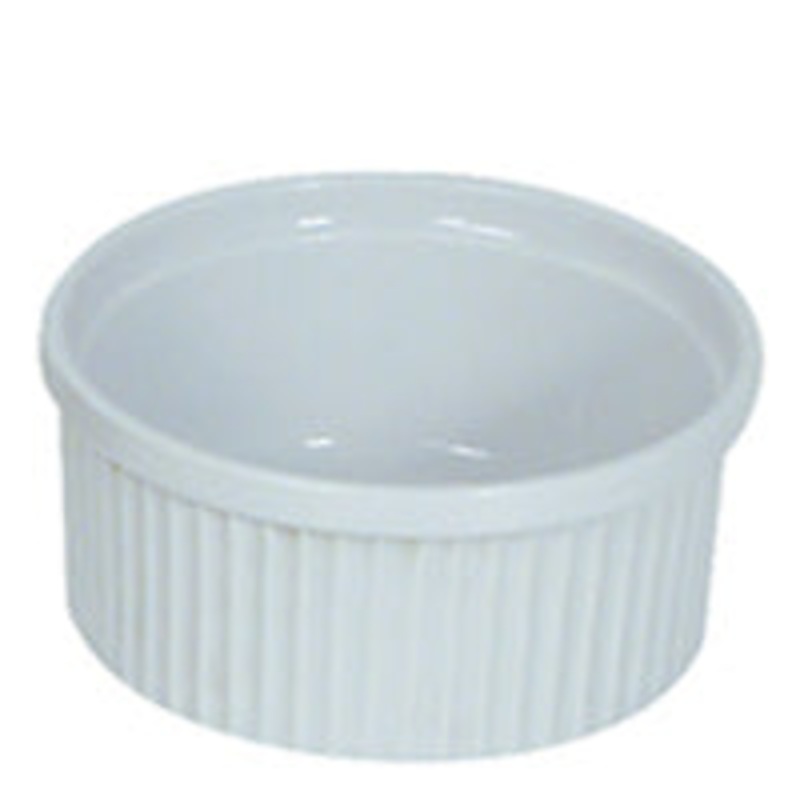 Browne 564021W 5oz Ceramic White Ribbed Ramekin
