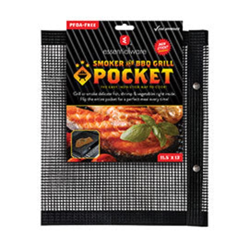 PTFE Non-stick BBQ Grill and Smoker Pocket with Snaps | 11.5? x 13?