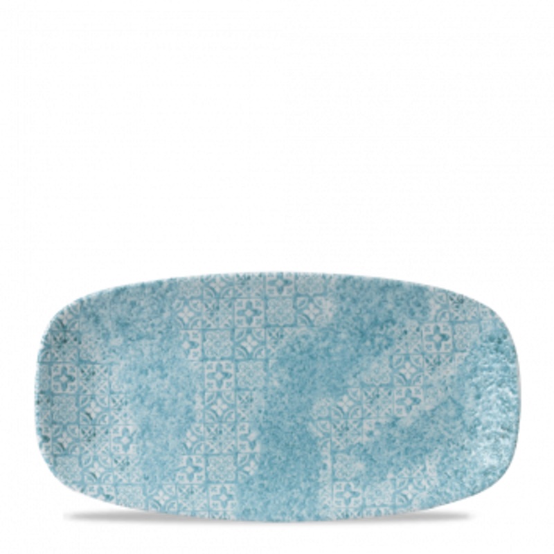 PLATE OVAL 11 3/4X 6 AQUA