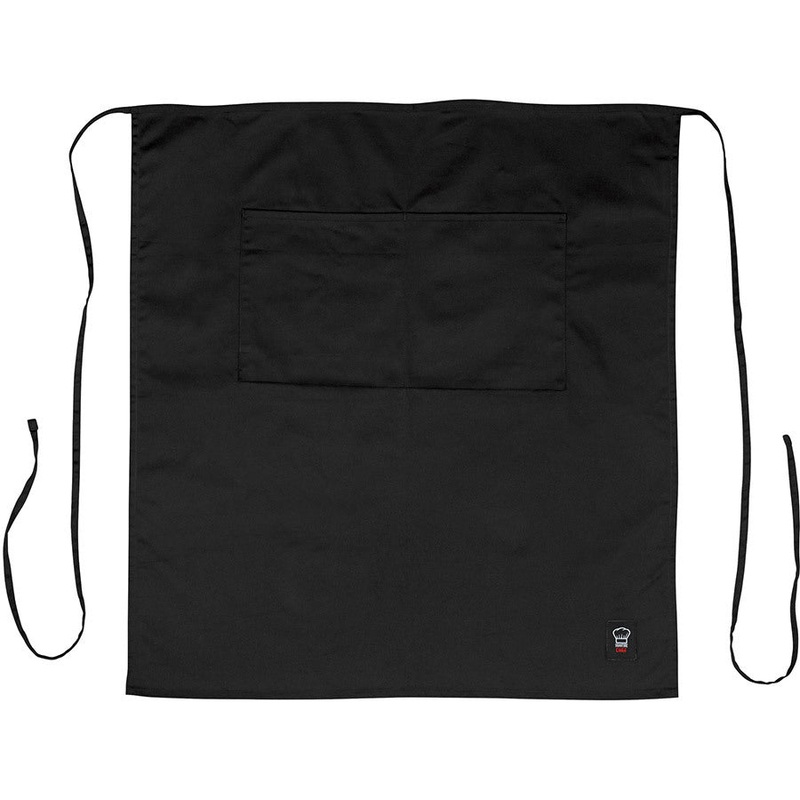 Winco Black 2 Pocket Waist Apron WA-3129BK