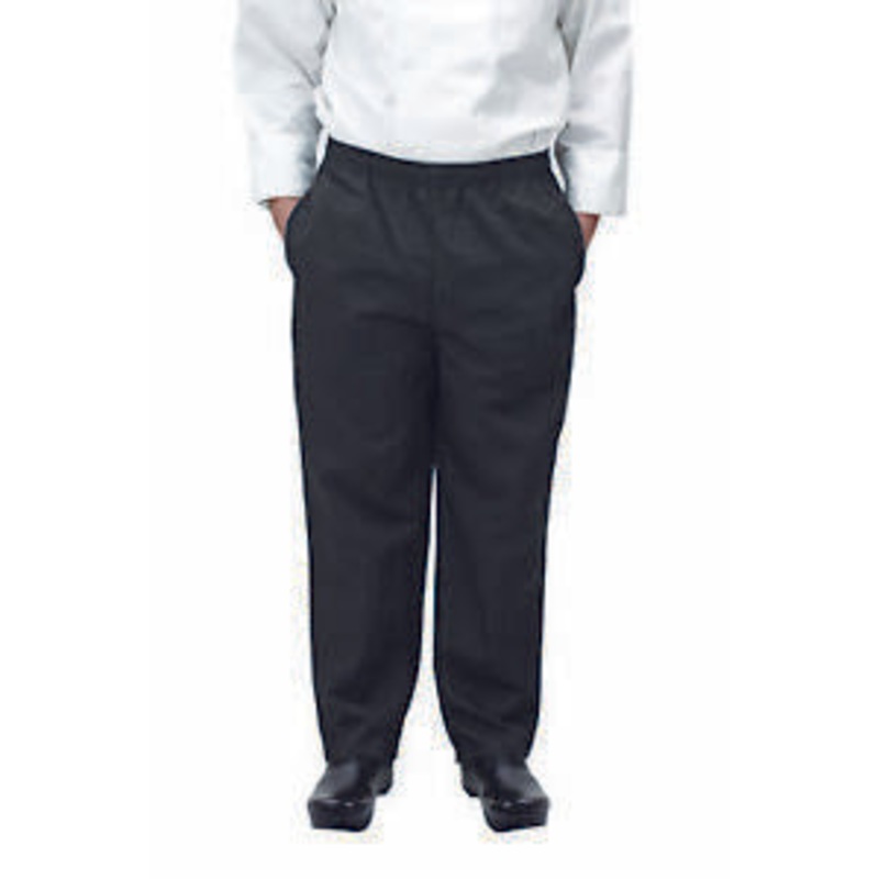 Winco XL Black Relaxed Fit Chef Pants UNF-2KXL