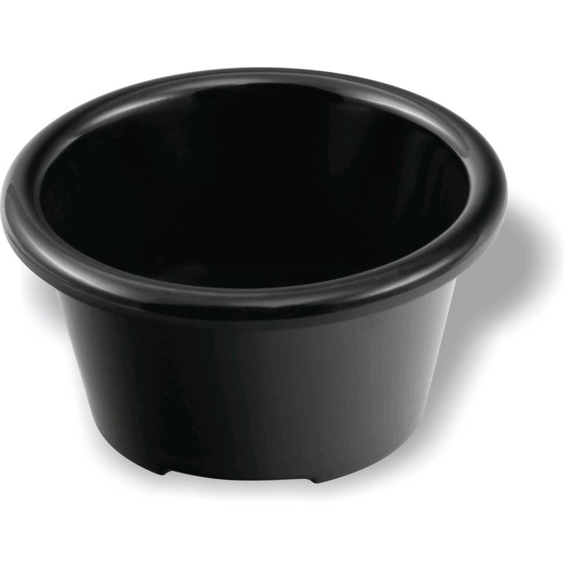 Carlisle 3oz Black Melamine Smooth Ramekin S28103